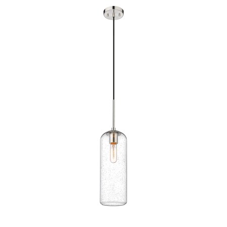 Z-Lite Monty 1 Light Pendant, Brushed Nickel And Seedy 738P22-BN